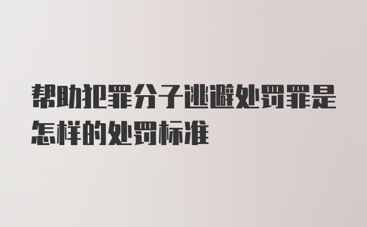 帮助犯罪分子逃避处罚罪是怎样的处罚标准