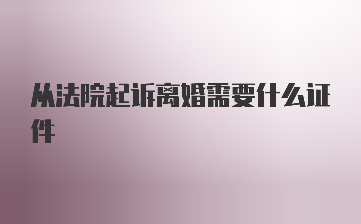 从法院起诉离婚需要什么证件