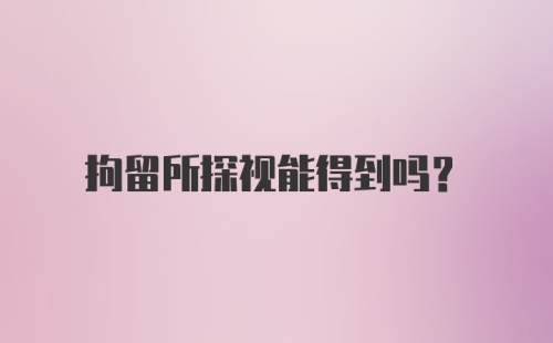 拘留所探视能得到吗?