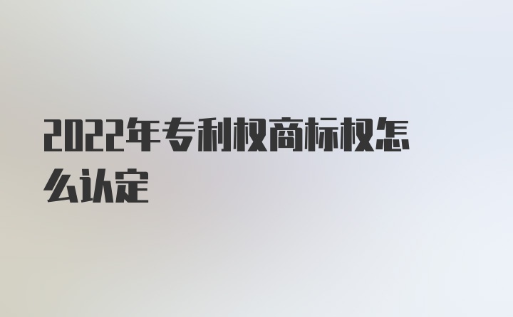 2022年专利权商标权怎么认定