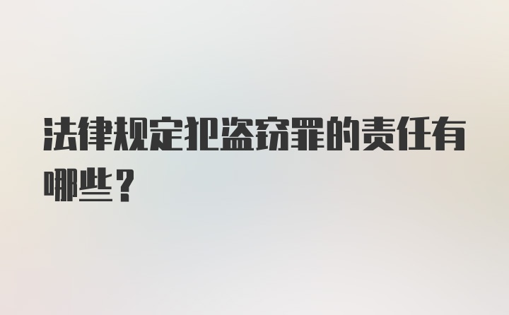 法律规定犯盗窃罪的责任有哪些？