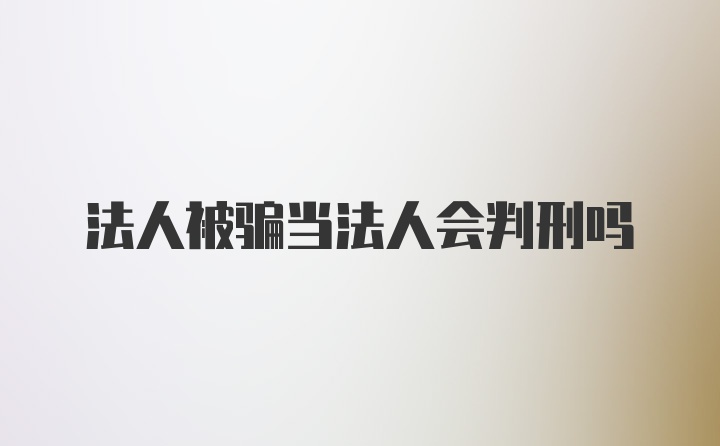 法人被骗当法人会判刑吗