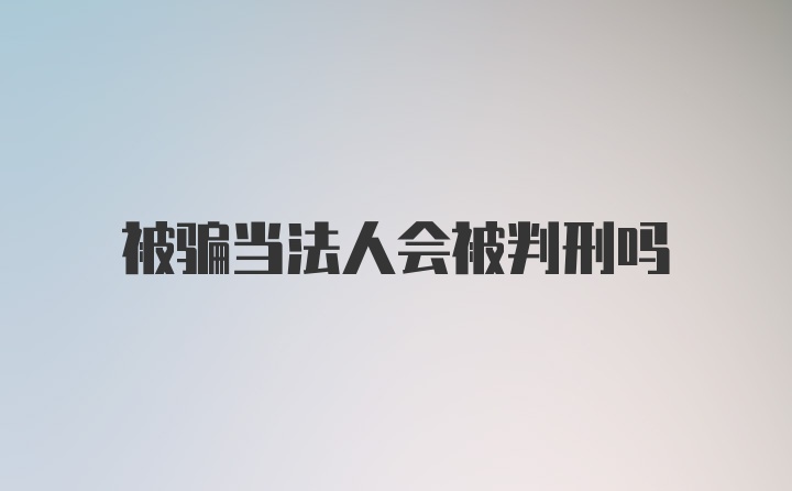 被骗当法人会被判刑吗