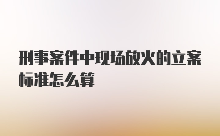 刑事案件中现场放火的立案标准怎么算