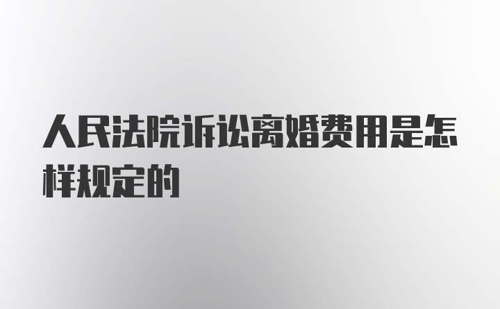 人民法院诉讼离婚费用是怎样规定的