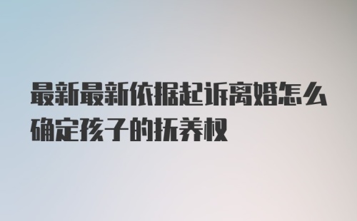 最新最新依据起诉离婚怎么确定孩子的抚养权