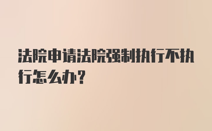 法院申请法院强制执行不执行怎么办?