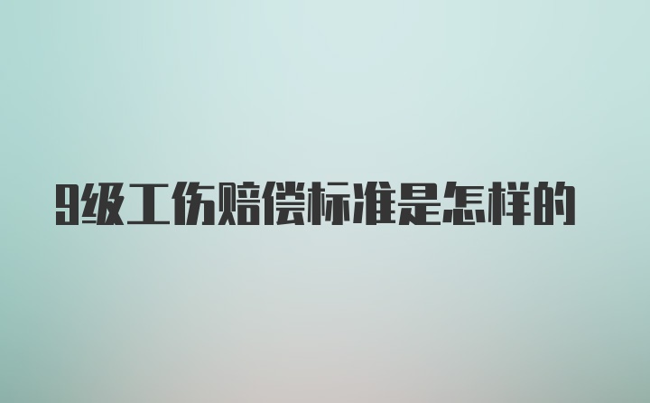 9级工伤赔偿标准是怎样的