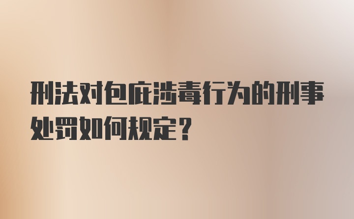 刑法对包庇涉毒行为的刑事处罚如何规定？