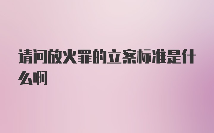 请问放火罪的立案标准是什么啊