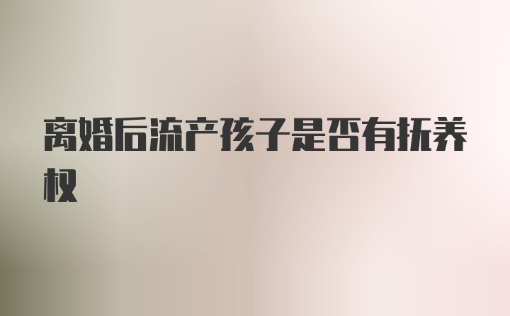 离婚后流产孩子是否有抚养权