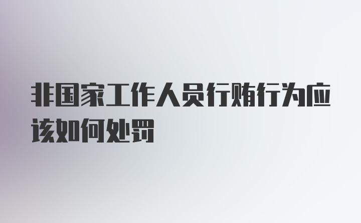 非国家工作人员行贿行为应该如何处罚