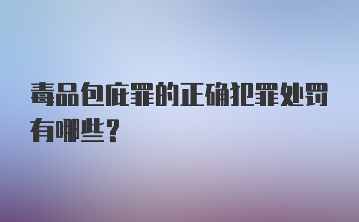 毒品包庇罪的正确犯罪处罚有哪些？