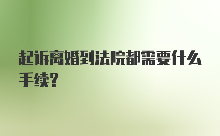 起诉离婚到法院都需要什么手续？