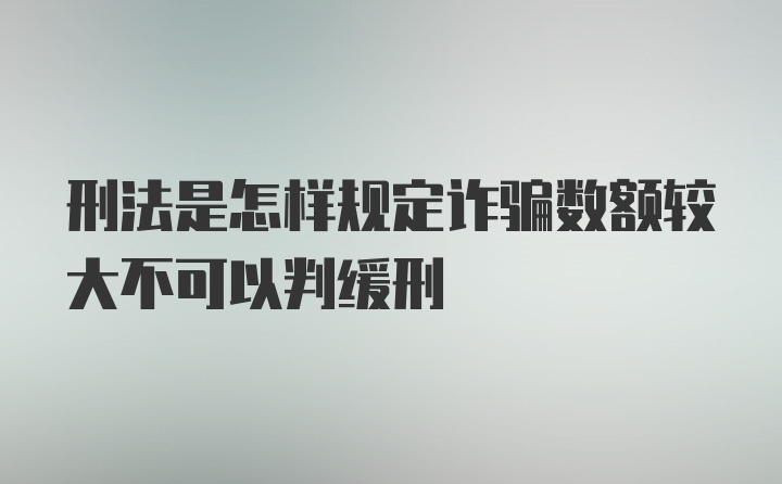 刑法是怎样规定诈骗数额较大不可以判缓刑