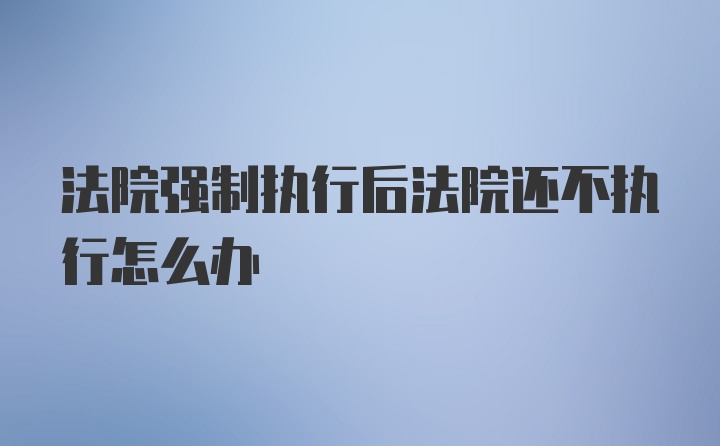 法院强制执行后法院还不执行怎么办