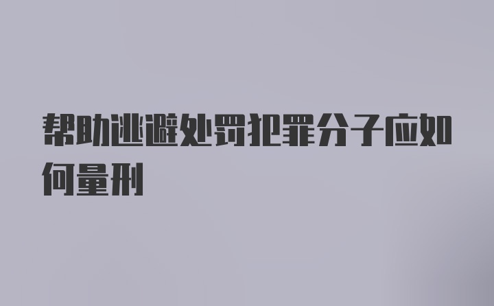 帮助逃避处罚犯罪分子应如何量刑