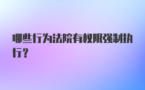 哪些行为法院有权限强制执行？