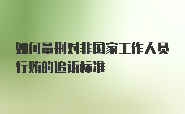 如何量刑对非国家工作人员行贿的追诉标准