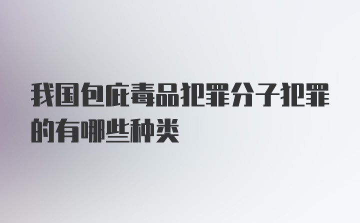 我国包庇毒品犯罪分子犯罪的有哪些种类