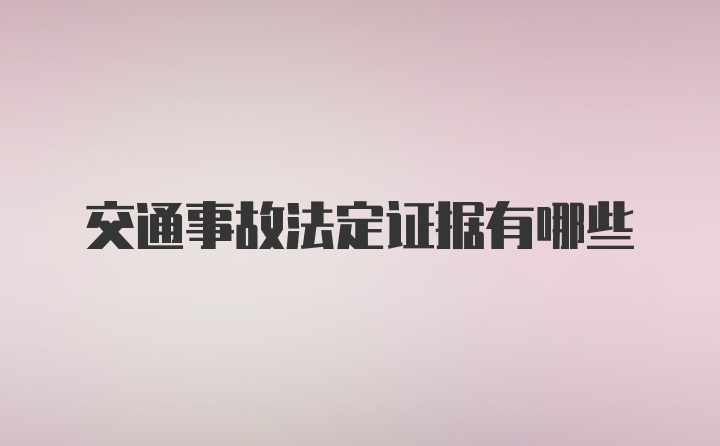 交通事故法定证据有哪些