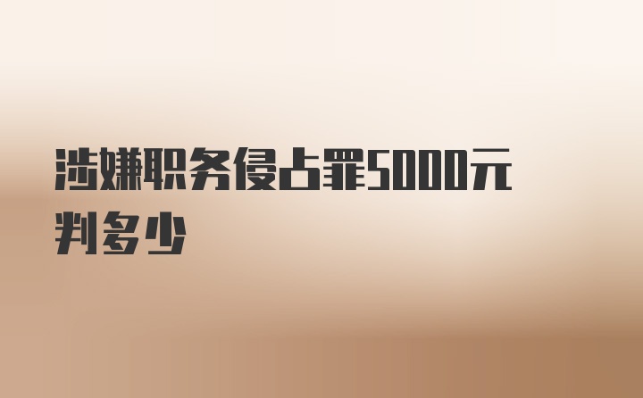 涉嫌职务侵占罪5000元判多少