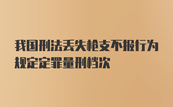 我国刑法丢失枪支不报行为规定定罪量刑档次