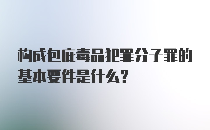 构成包庇毒品犯罪分子罪的基本要件是什么?