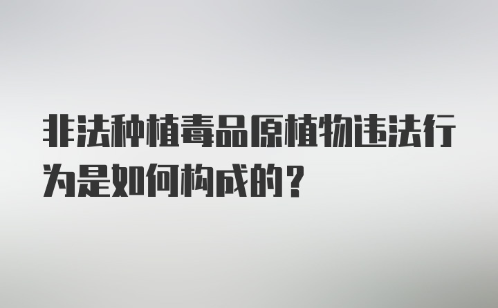 非法种植毒品原植物违法行为是如何构成的？