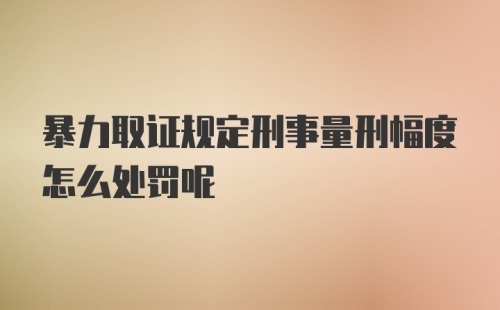 暴力取证规定刑事量刑幅度怎么处罚呢