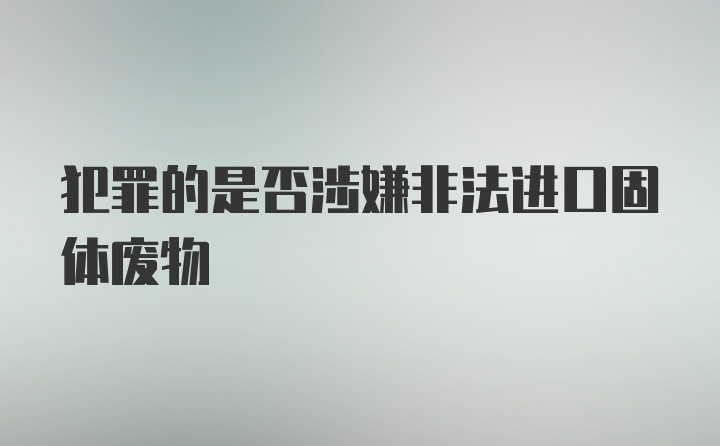 犯罪的是否涉嫌非法进口固体废物