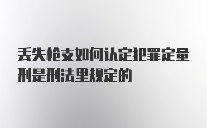 丢失枪支如何认定犯罪定量刑是刑法里规定的