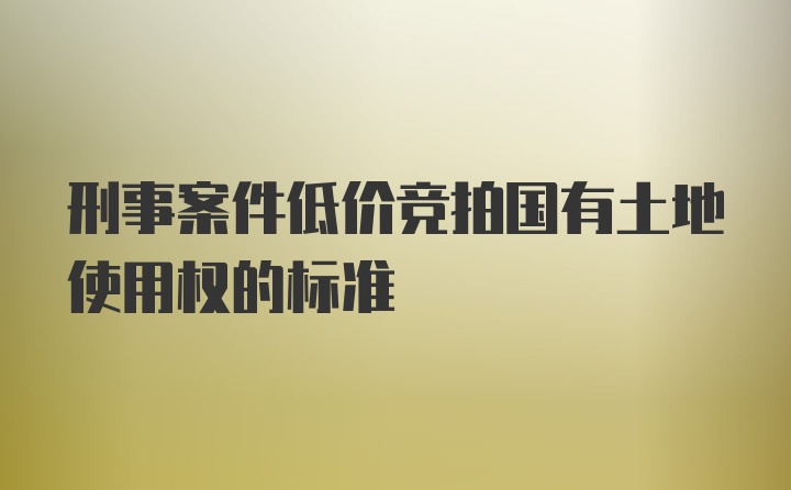 刑事案件低价竞拍国有土地使用权的标准