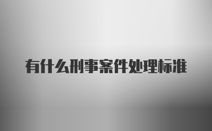 有什么刑事案件处理标准