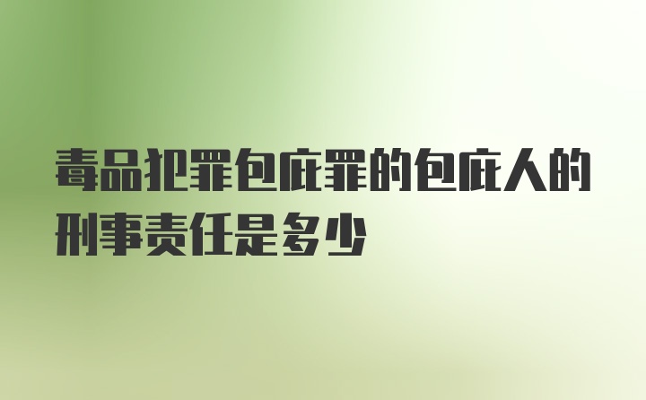 毒品犯罪包庇罪的包庇人的刑事责任是多少