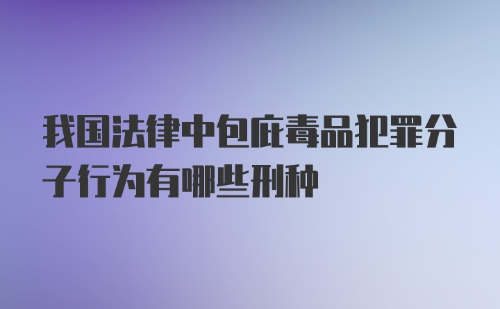 我国法律中包庇毒品犯罪分子行为有哪些刑种