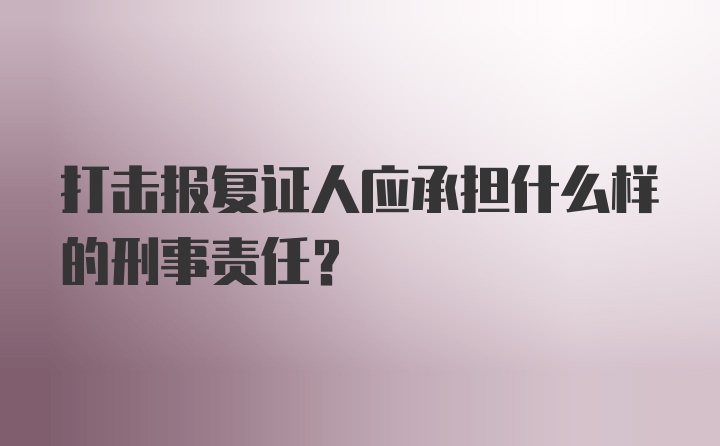 打击报复证人应承担什么样的刑事责任？