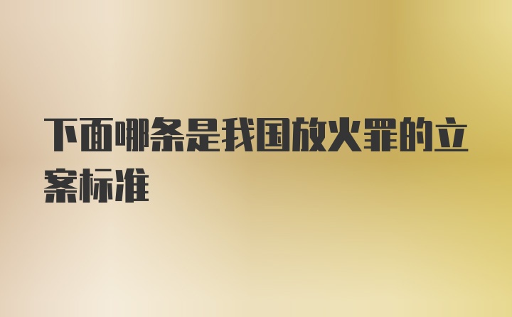 下面哪条是我国放火罪的立案标准