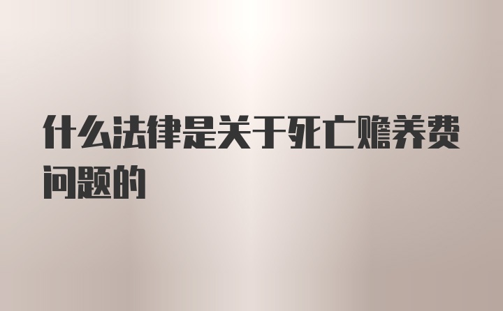 什么法律是关于死亡赡养费问题的