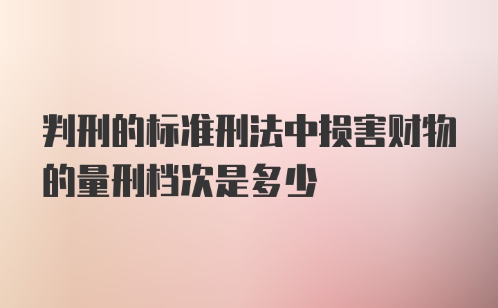 判刑的标准刑法中损害财物的量刑档次是多少