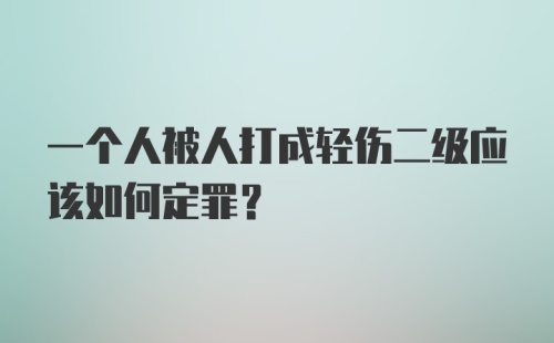 一个人被人打成轻伤二级应该如何定罪？