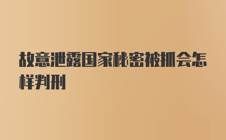 故意泄露国家秘密被抓会怎样判刑