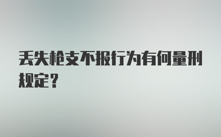 丢失枪支不报行为有何量刑规定？