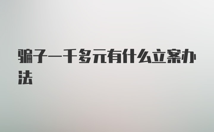 骗子一千多元有什么立案办法