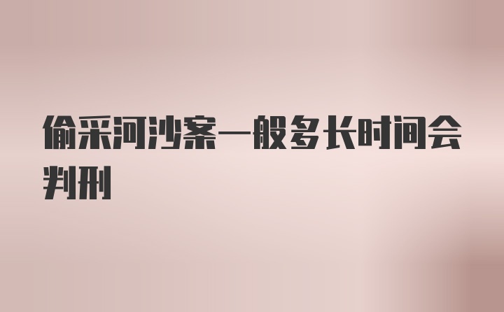 偷采河沙案一般多长时间会判刑