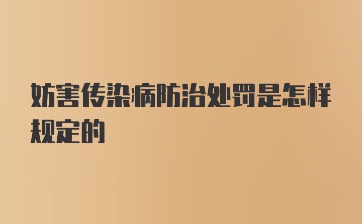 妨害传染病防治处罚是怎样规定的