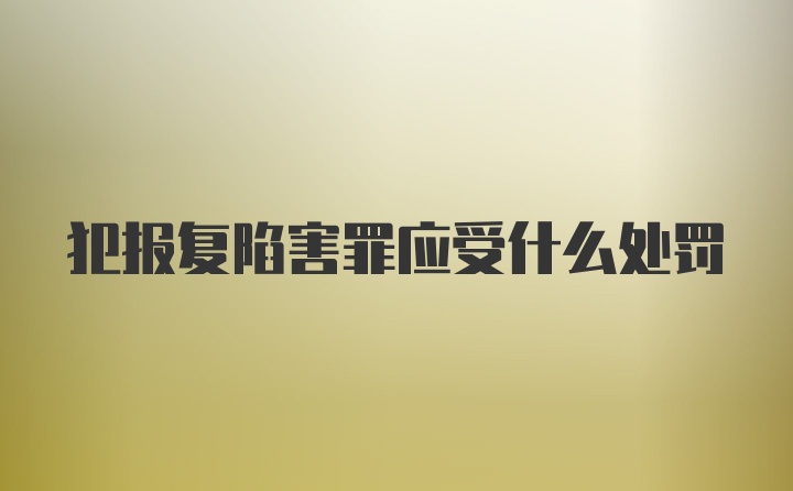 犯报复陷害罪应受什么处罚