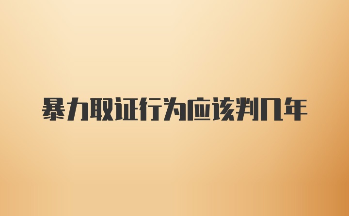 暴力取证行为应该判几年