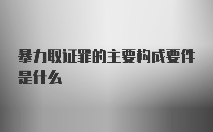 暴力取证罪的主要构成要件是什么