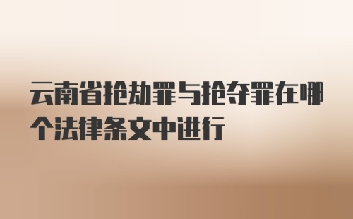 云南省抢劫罪与抢夺罪在哪个法律条文中进行